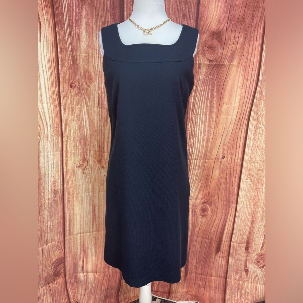 J. Crew Navy cotton blend sleeveless lined sheath dress women’s size 8